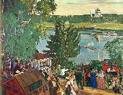 Boris Kustodiev Promenade Along Volga River oil on canvas